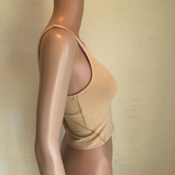 Lululemon Athletica Align Cropped Tan Tank-Top Women’s Size 4 Elastic V-Neck - Picture 3 of 16